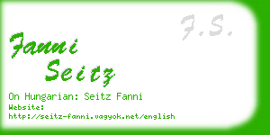 fanni seitz business card